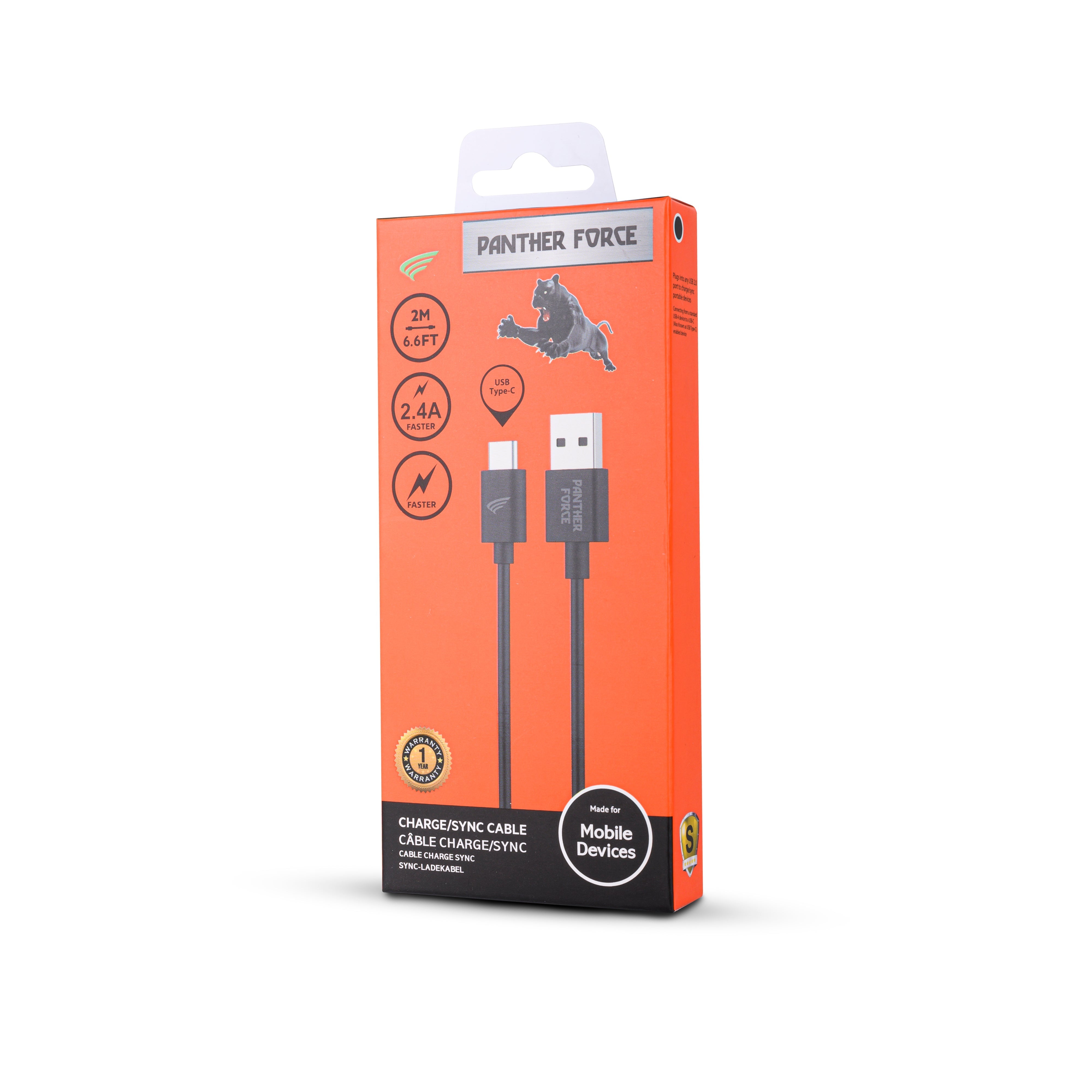 2M USB TO TYPE-C CABLE-2.4AMP