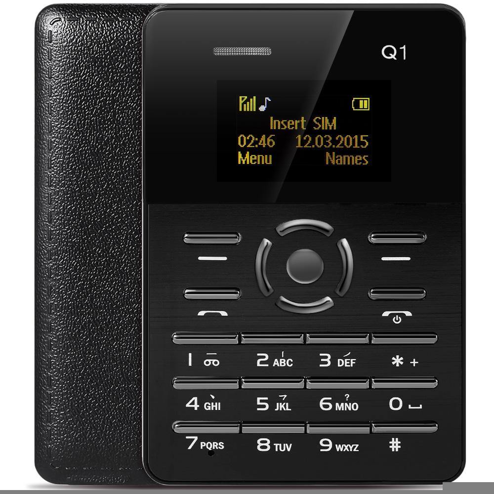 AIEK Q1 1.0 inch Ultra-thin Card Phone FM Audio Player Sound Recorder Alarm - We Sell mobile Phones