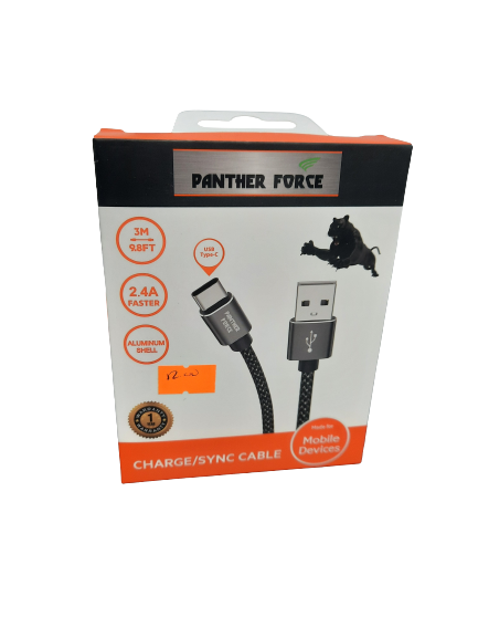 3M USB Type-C -Charge/Sync Cable-2.4A Faster- Aluminum shell