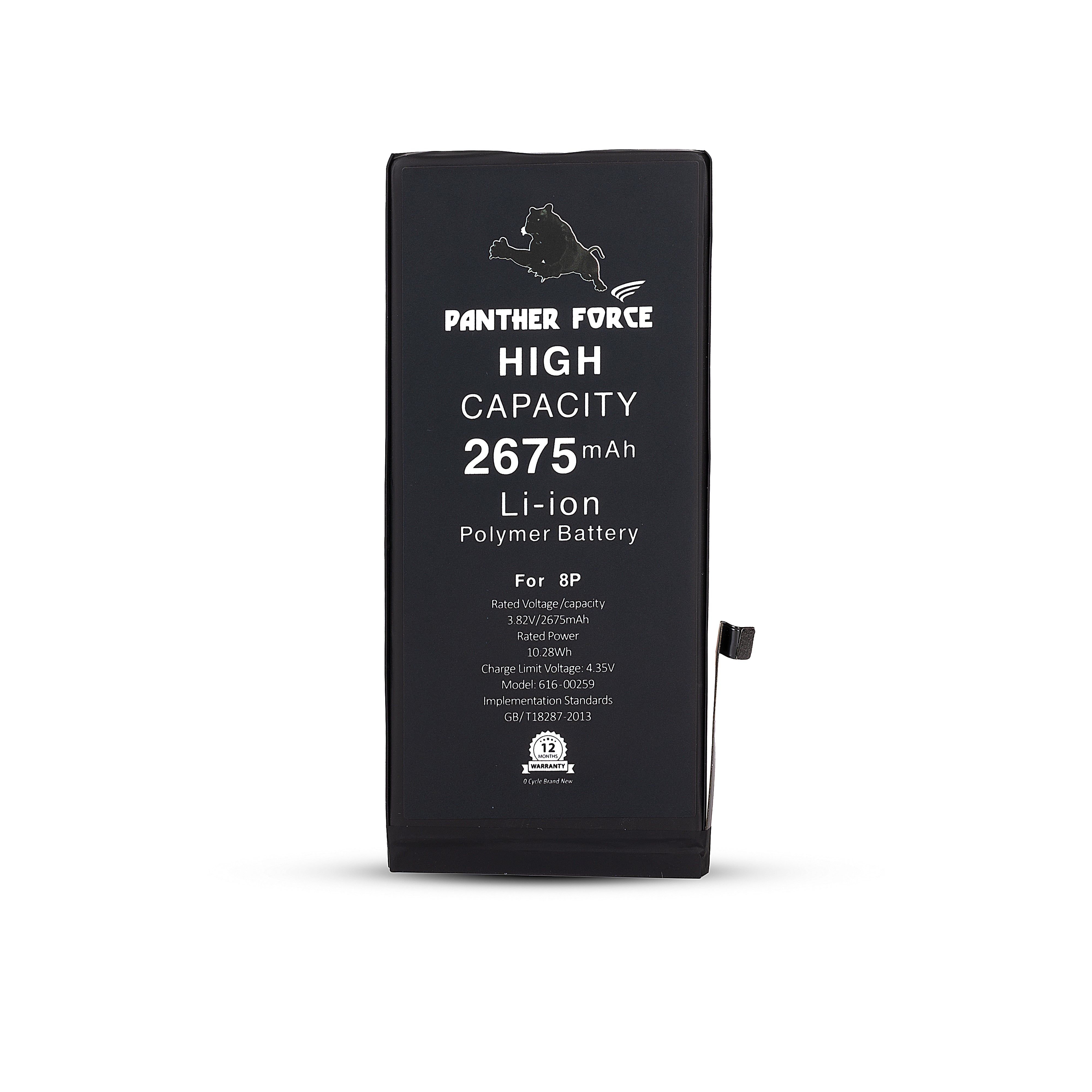 GENUINE PANTHER FORCE® REPLACEMENT BATTERY FOR APPLE iPHONE 8Plus– 2675 mAh