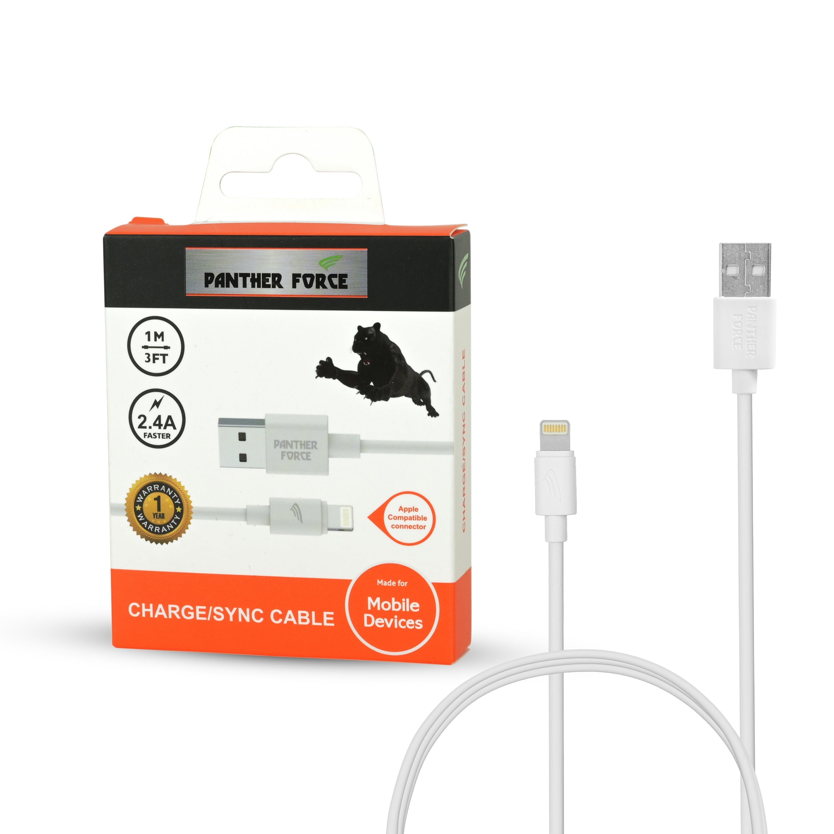 1M  USB TO IPHONE CABLE-2.4AMP