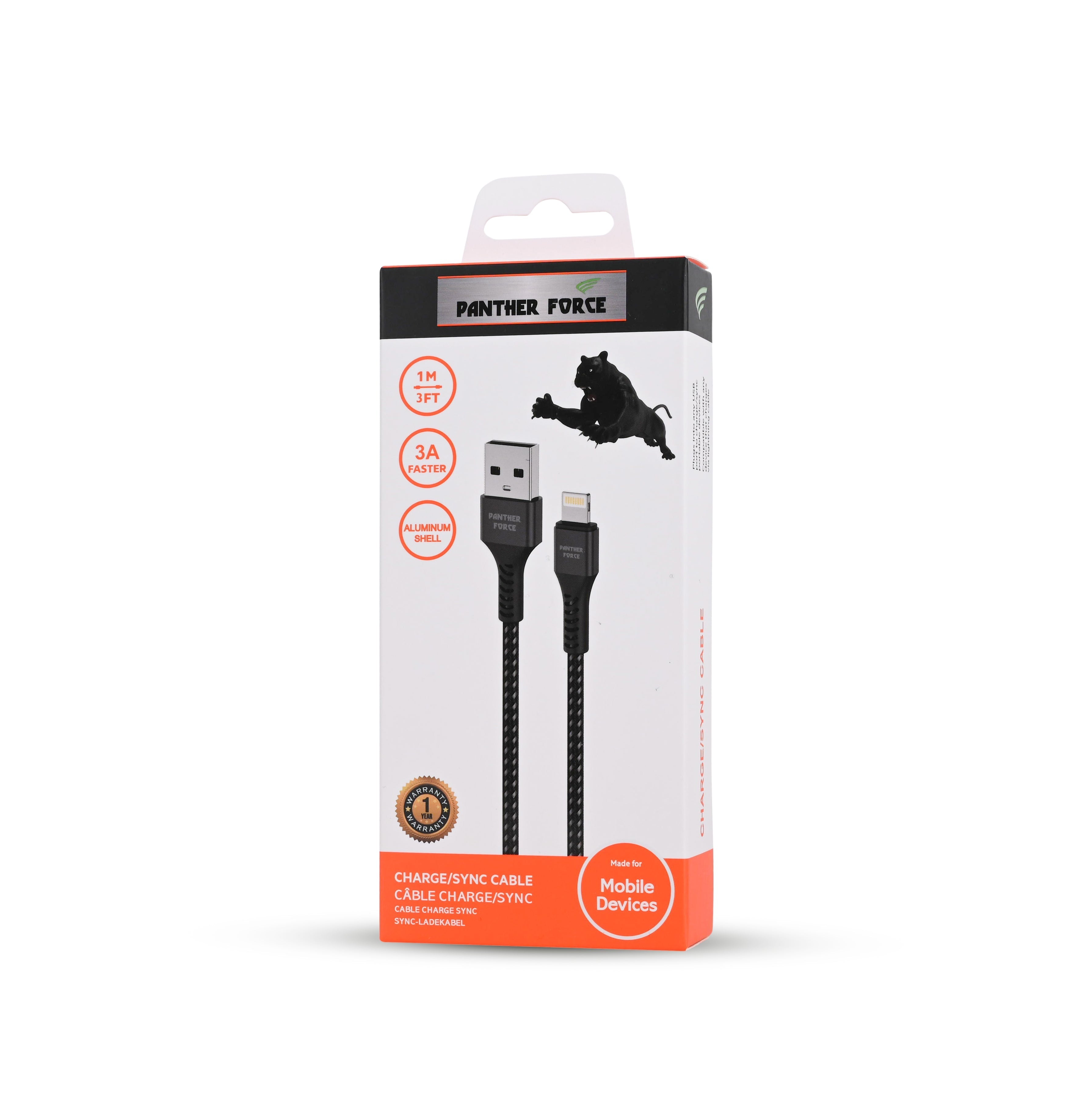 1M ALUMINUM SHELL USB TO iPHONE CABLE