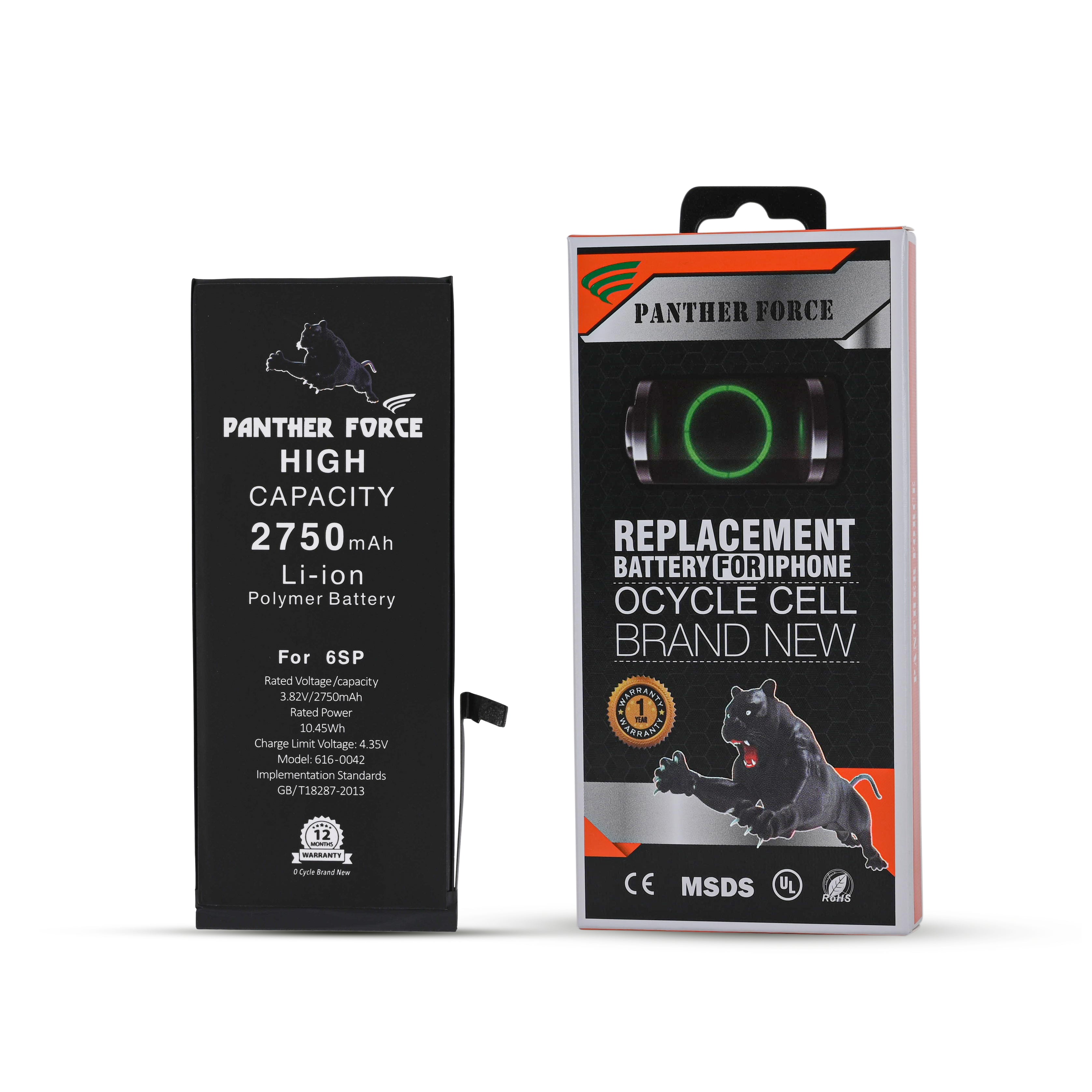 GENUINE PANTHER FORCE® REPLACEMENT BATTERY FOR APPLE iPHONE 6S Plus– 2750 mAh