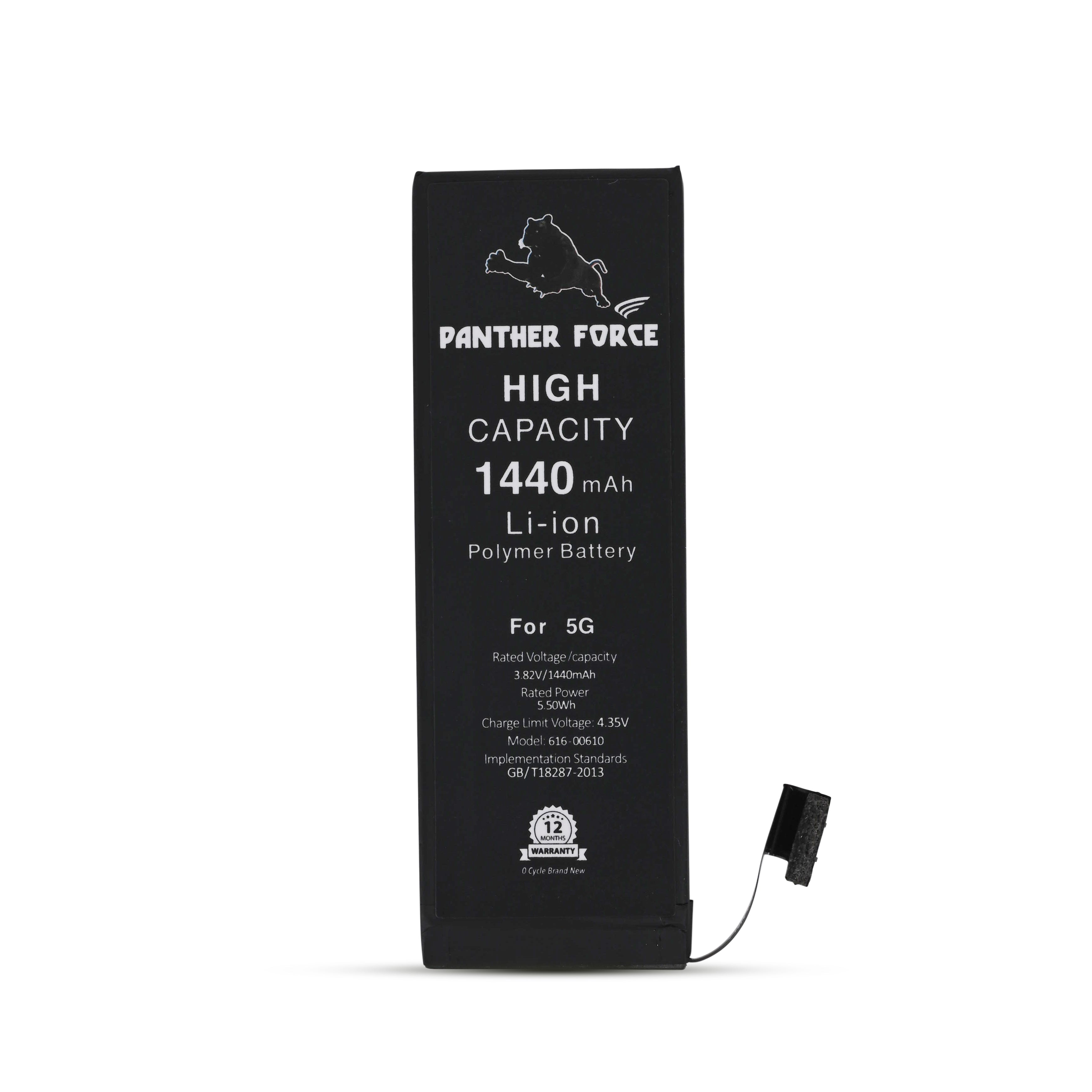 GENUINE PANTHER FORCE® REPLACEMENT BATTERY FOR APPLE iPHONE 5G – 1440 mAh