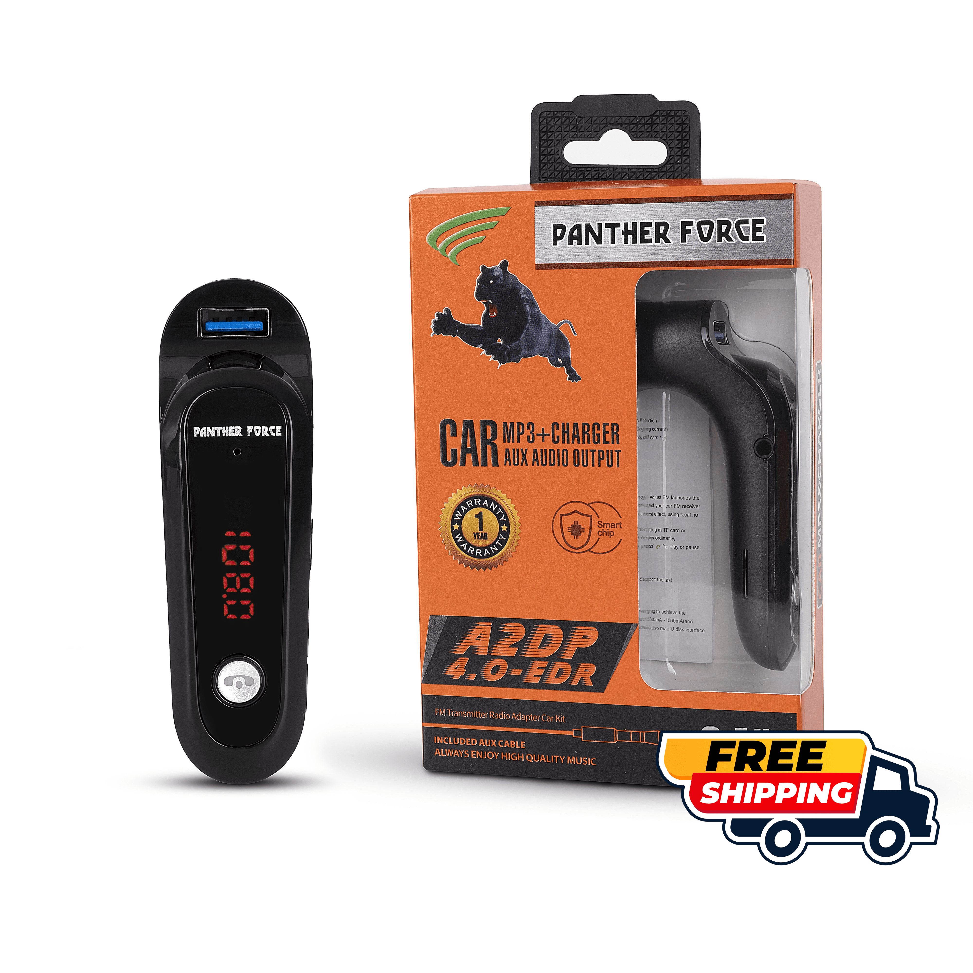 BLUETOOTH FM TRANSMITTER MP3 USB CAR CHARGER
