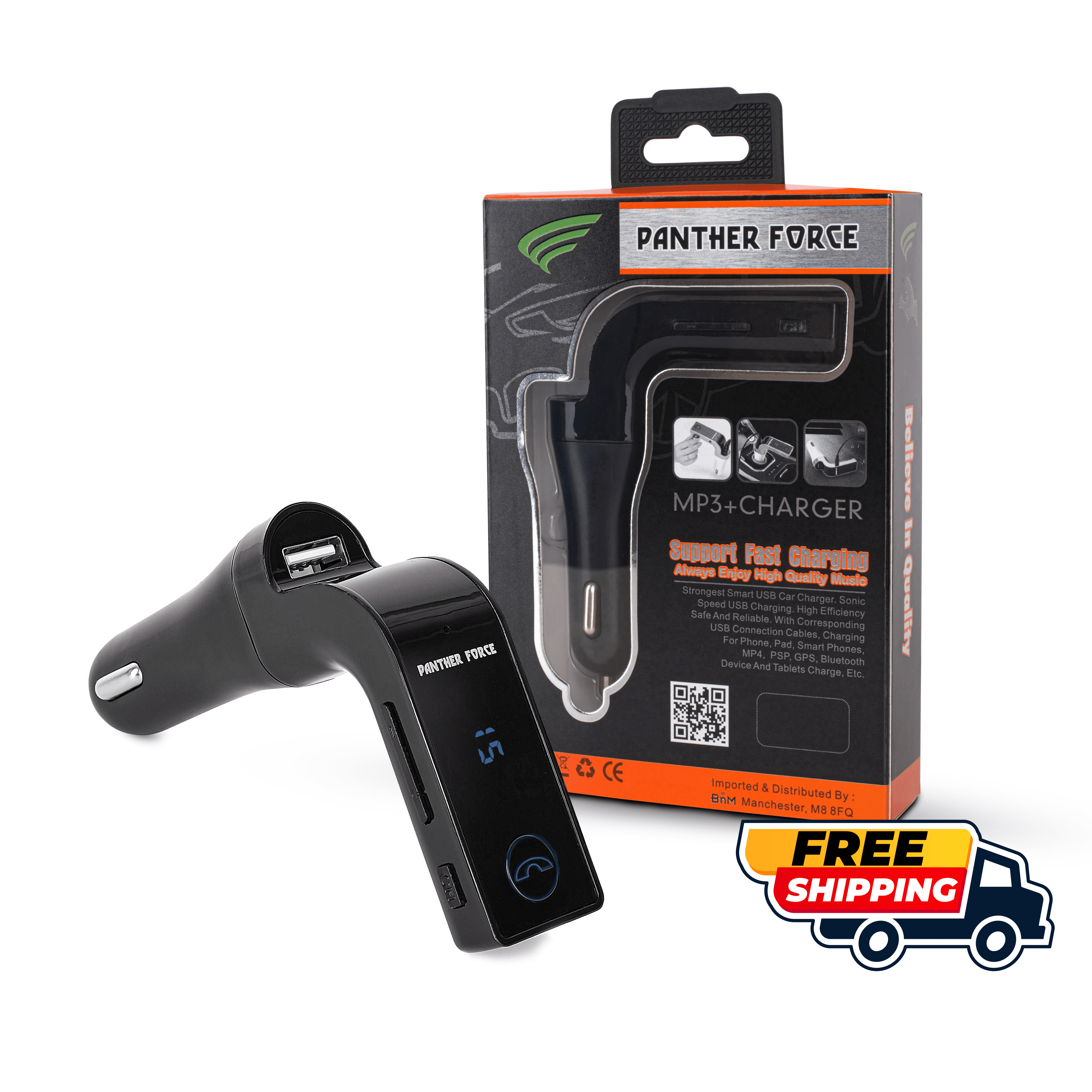 BLUETOOTH FM TRANSMITTER MP3 USB CAR CHARGER