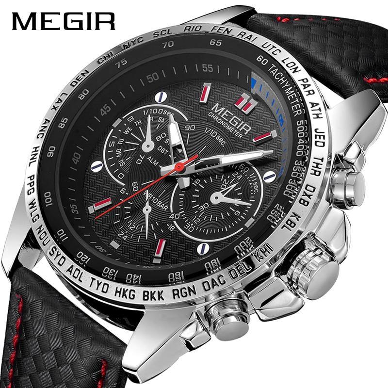 MEGIR Mens Watches Top Brand Luxury Quartz Watch Men Fashion Luminous Army Waterproof Men Wrist Watch  Relogio Masculino 1010G - We Sell mobile Phones